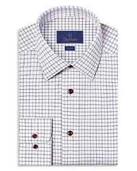 David Donahue Slim Fit Printed Textured Shirt