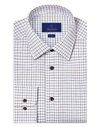 David Donahue Slim Fit Printed Textured Shirt