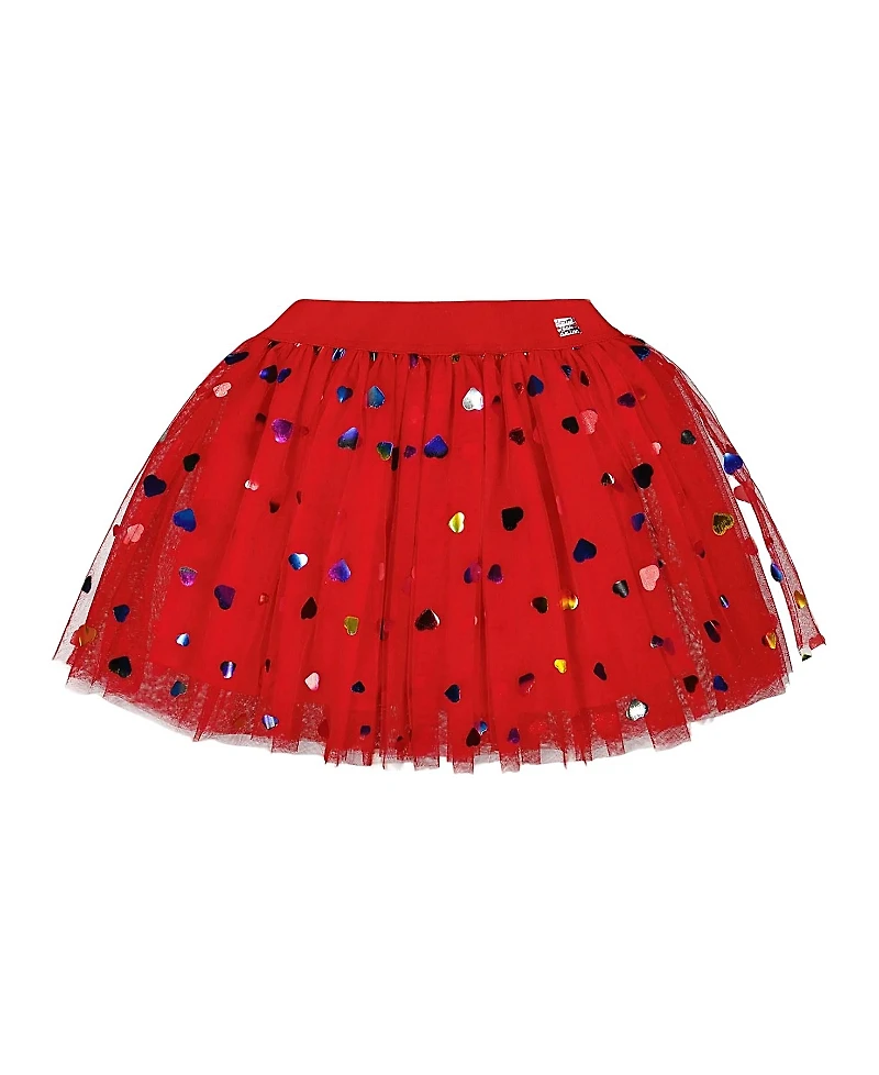 Deux par Girls' Tulle Skirt with Iridescent Heart Confettis
