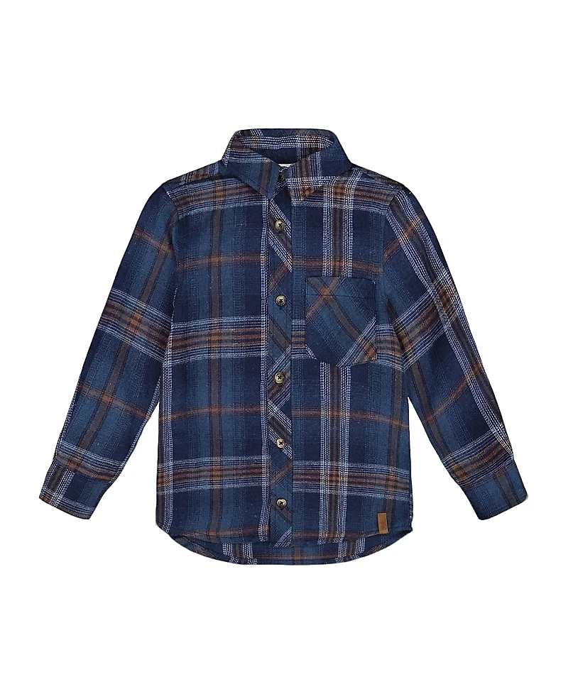 Deux par Boys' Long Sleeve Flannel Shirt - Little Kid