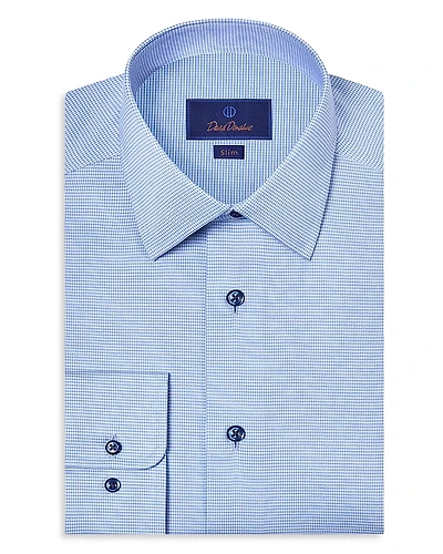 David Donahue Slim Fit Printed Stretch Twill Dress Shirt