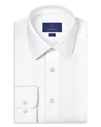 David Donahue Slim Fit Solid Stretch Twill Dress Shirt