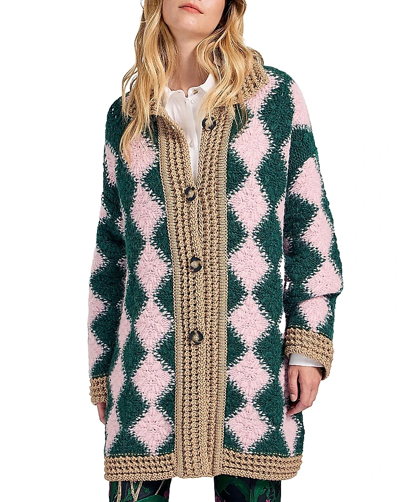 La Doublej Crochet Bowling Cardigan Multicolor