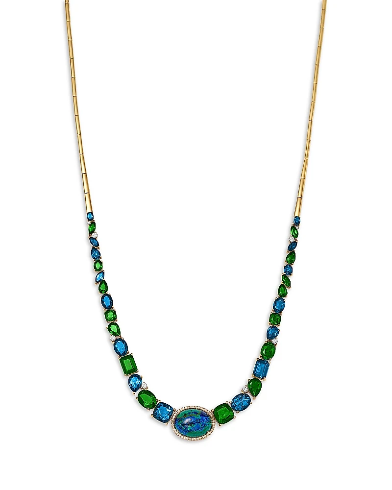 Bloomingdale's Fine Collection Multi Gemstone & Diamond Statement Necklace