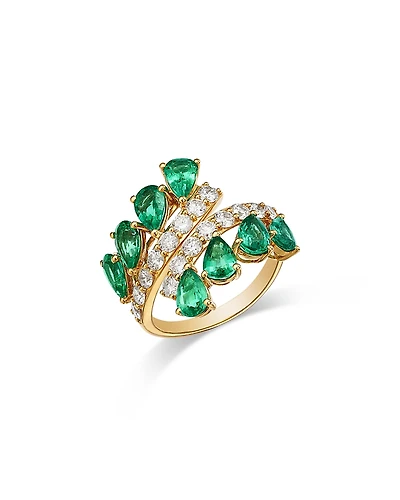 Bloomingdale's Fine Collection Emerald & Diamond Bypass Ring