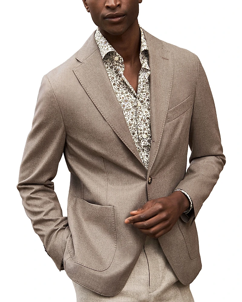 Eton Relaxed Fit Soft Wool Flannel Jacket