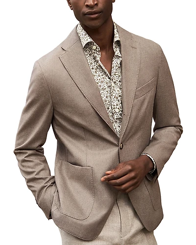 Eton Relaxed Fit Soft Wool Flannel Jacket