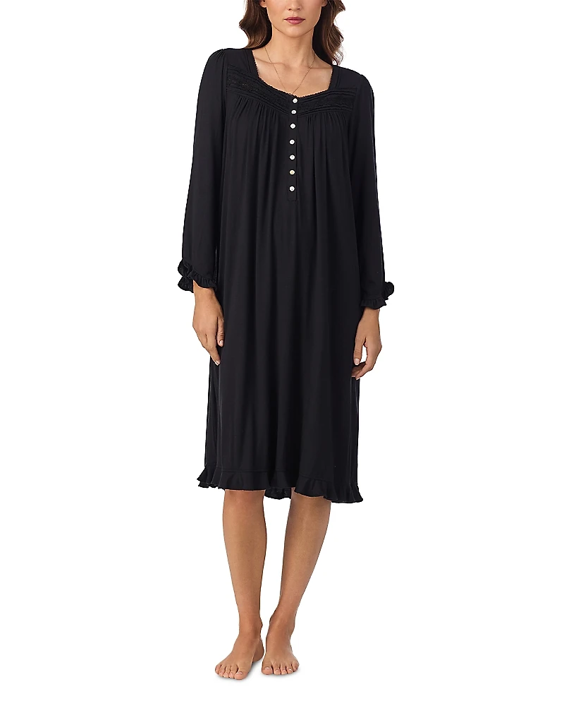 Eileen West Iconic Black Long Sleeve Nightgown