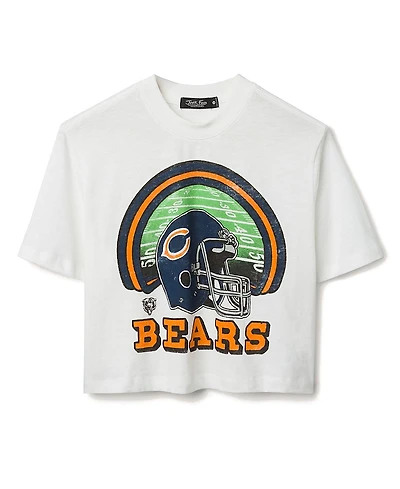 Junk Food Clothing Women's Nfl Chicago Bears Game Time Mock Neck Crop Tee