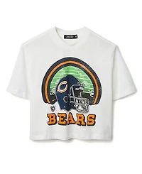 Junk Food Clothing Women's Nfl Chicago Bears Game Time Mock Neck Crop Tee