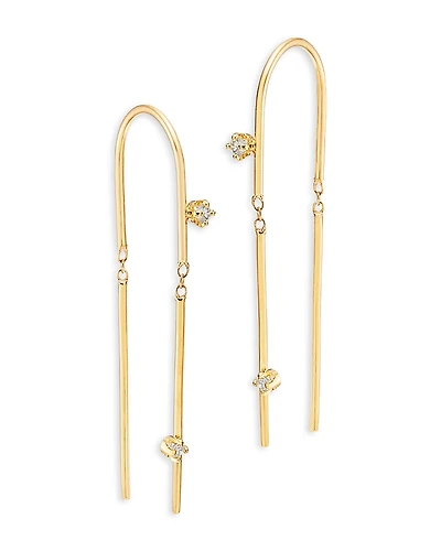 Zoe Chicco 14K Yellow Gold Prong Diamonds Wire Threader Earrings