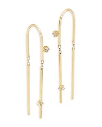 Zoe Chicco 14K Yellow Gold Prong Diamonds Wire Threader Earrings