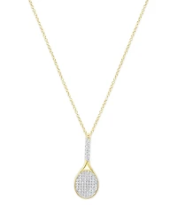 Meira T 14K White & Yellow Gold Diamond Tennis Racket Pendant Necklace, 16-18