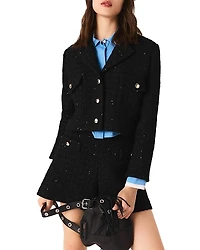 Maje Sequin Tweed Jacket