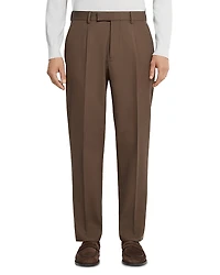 Zegna Cotton & Wool Pleated Pants