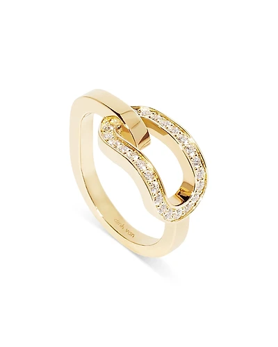 Dinh Van 18K Yellow Gold Maillon Diamond Openwork Ring