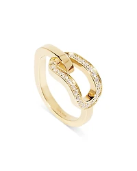 Dinh Van 18K Yellow Gold Maillon Diamond Openwork Ring
