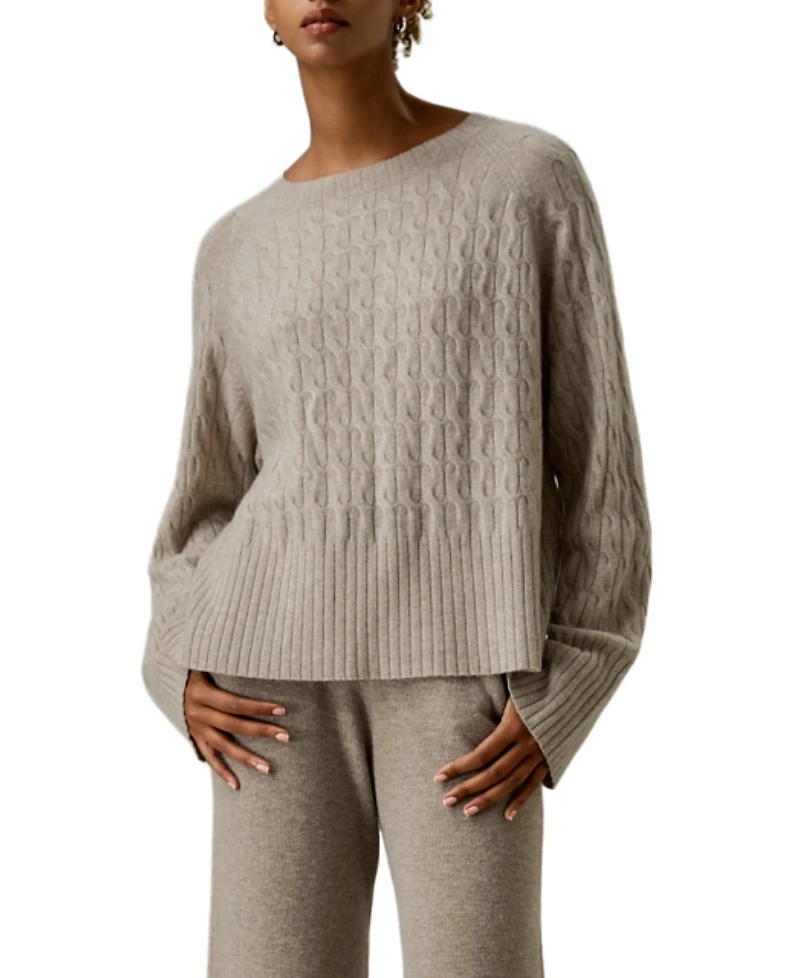 Lilysilk Baby Cashmere Cable-Knit Sweater