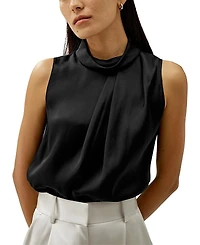 Lilysilk Asymmetrical Sleeveless Cowl Neck Top