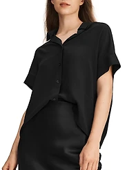 Lilysilk Casual Short Sleeves Loose Silk Shirt