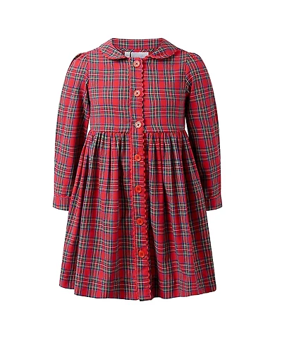 Rachel Riley Girls' Tartan Button-front Dress - Little Kid, Big Kid