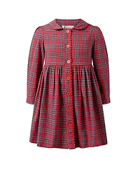 Rachel Riley Girls' Tartan Button-front Dress - Little Kid, Big Kid
