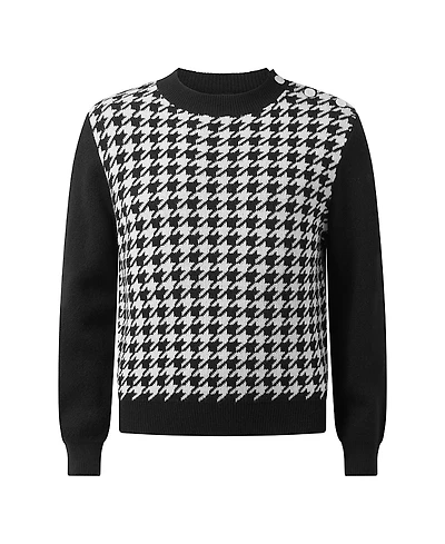 Rachel Riley Girls' Houndstooth Sweater - Little Kid, Big Kid