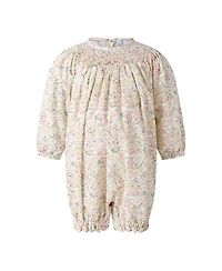 Rachel Riley Girls' Floral Smocked Babysuit - Baby