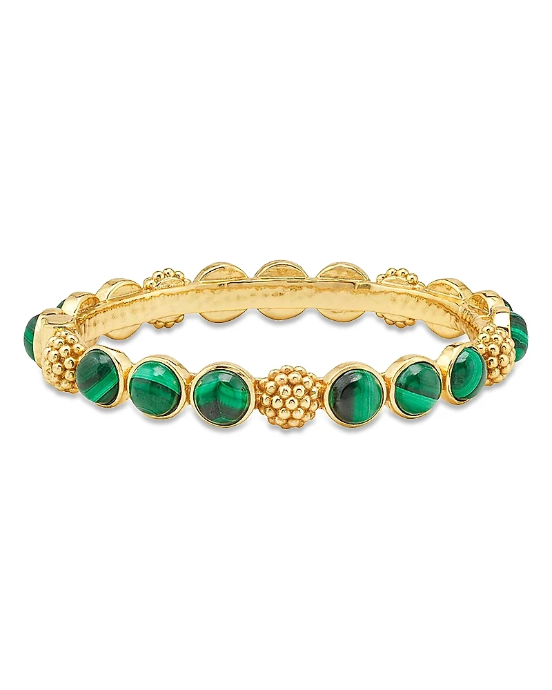 Capucine De Wulf Malachite Berry Gem Hinged Bangle Bracelet