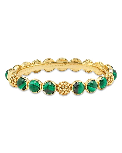 Capucine De Wulf Malachite Berry Gem Hinged Bangle Bracelet
