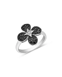 Bloomingdale's Fine Collection Black & White Diamond Clover Ring
