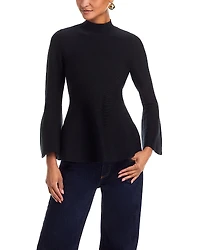 Aqua Mock Neck Bell Sleeve Top - Exclusive