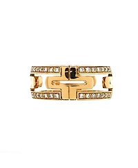 Pre-Owned Bvlgari 8mm Parentesi Band Ring 18K Gold and Diamonds