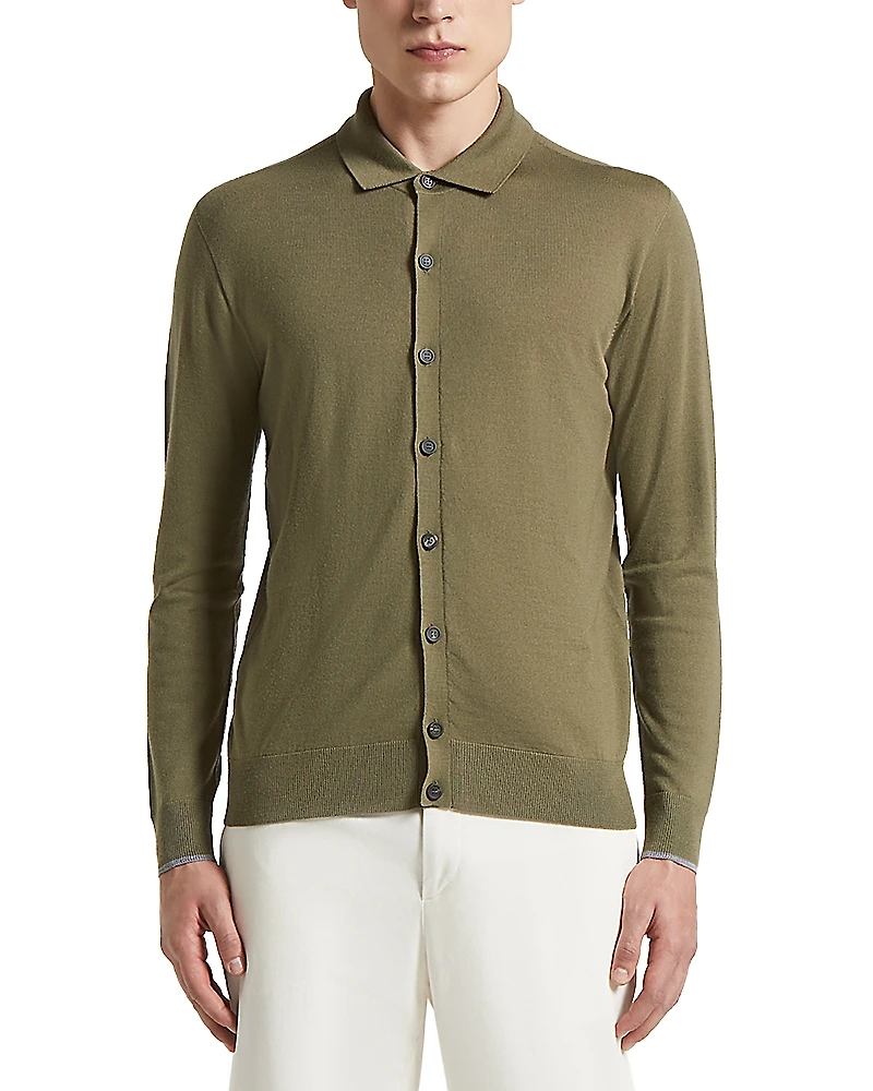 Peserico Collared Button Front Wool Sweater