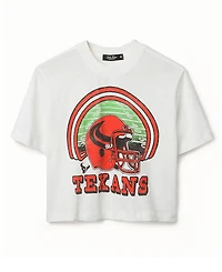 Junk Food Clothing Women's Nfl Houston Texans Game Time Mock Neck Crop Tee