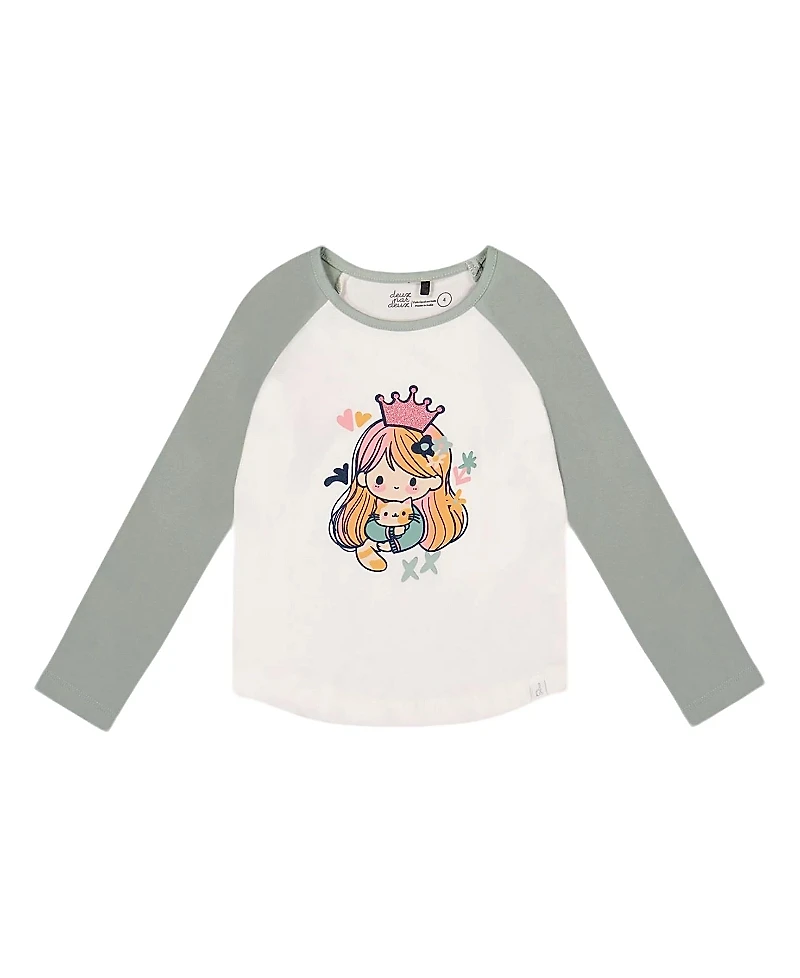 Deux par Girls' Jersey Raglan Sleeve Tee - Big Kid