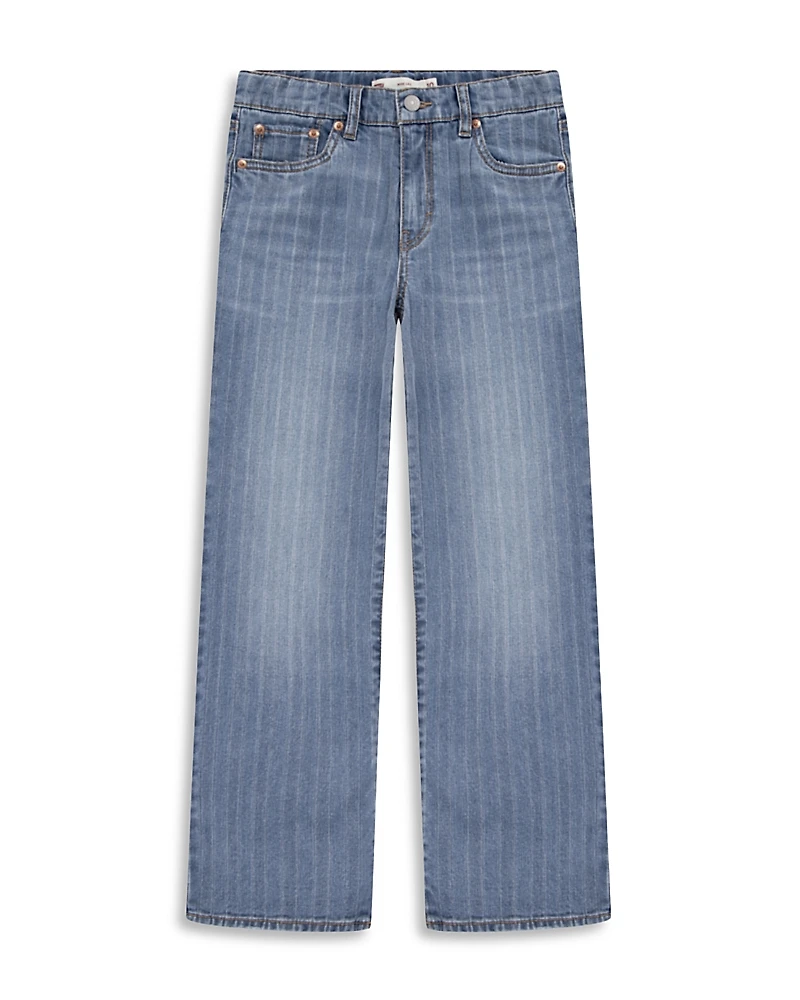 Levi's Girls' Textured Stripe Wide Leg Jeans - Big Kid