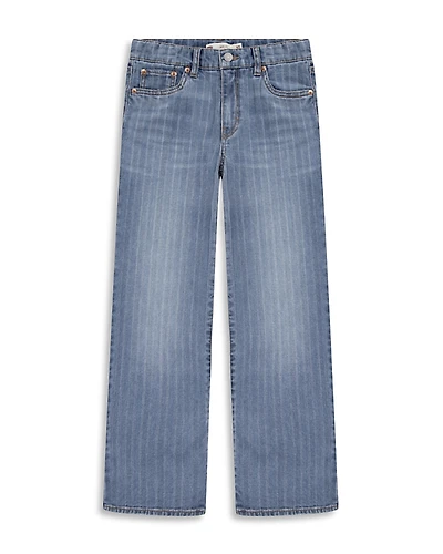 Levi's Girls' Textured Stripe Wide Leg Jeans - Big Kid