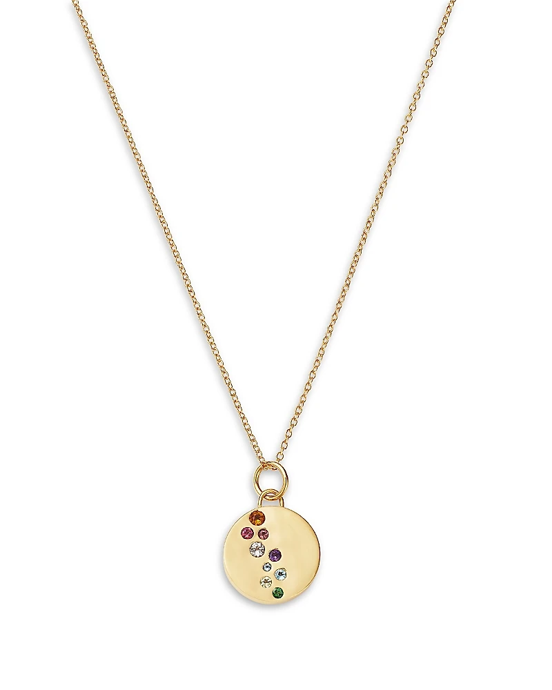 Moon & Meadow Multicolor Gemstone Disc Pendant Necklace