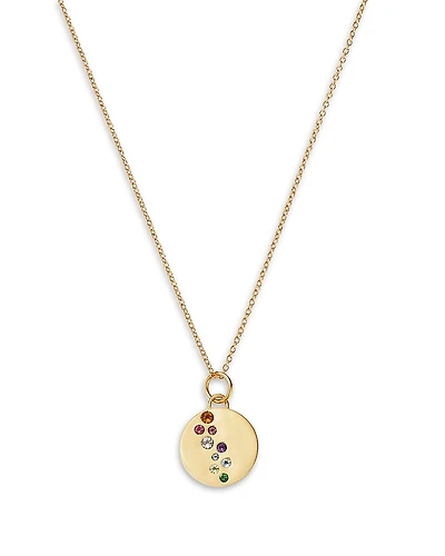 Moon & Meadow Multicolor Gemstone Disc Pendant Necklace