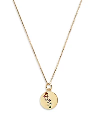 Moon & Meadow Multicolor Gemstone Disc Pendant Necklace
