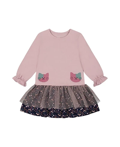 Deux par Girls' Bi-Material Dress - Little Kid, Big Kid