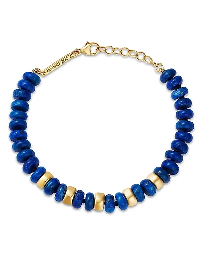 Zoe Chicco 14K Yellow Gold Lapis Rondelle Bead Bracelet