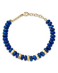 Zoe Chicco 14K Yellow Gold Lapis Rondelle Bead Bracelet