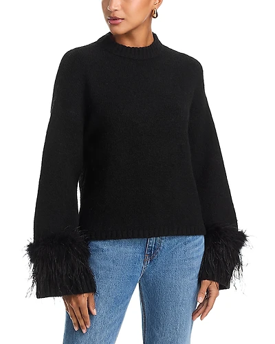Wayf Pia Feather Trim Sweater