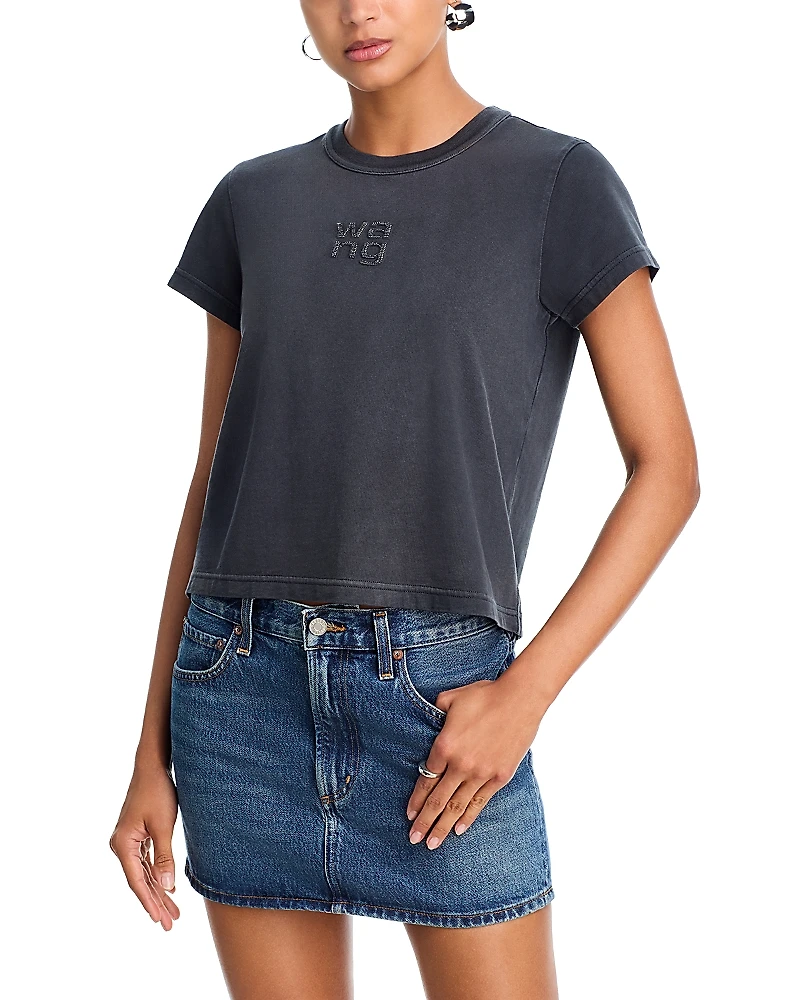 alexanderwang. t Shrunken Embellished Logo Tee