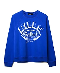 Junk Food Clothing Women's Nfl Buffalo Bills Football Raglan Crew Fleece