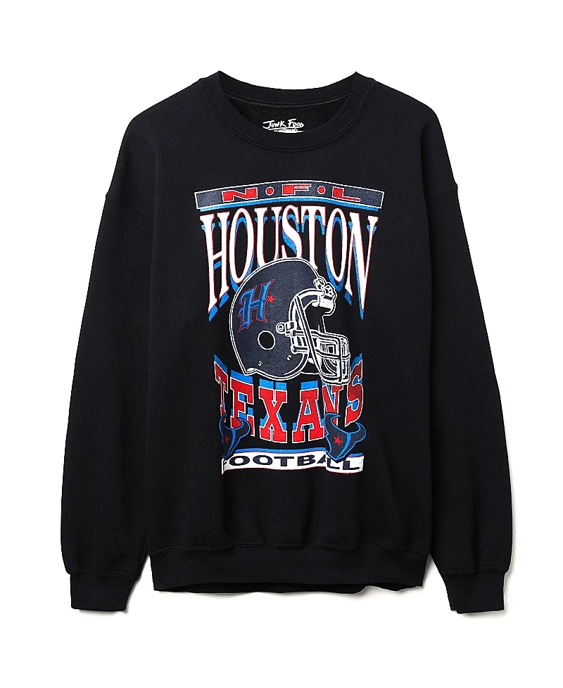 Junk Food Clothing Unisex Nfl Houston Texans Helmet Flea Market Crew Fleece