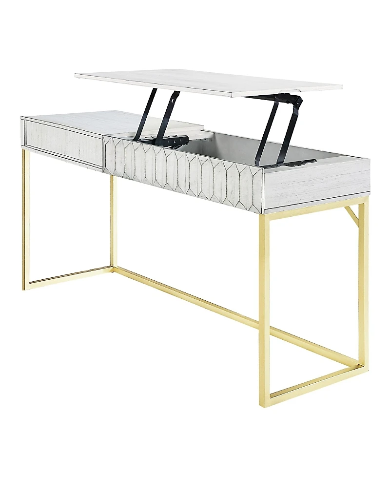 Furniture of America Prelli Steel Base Adjustable Writing Desk with Lift Top and Hidden Drawer