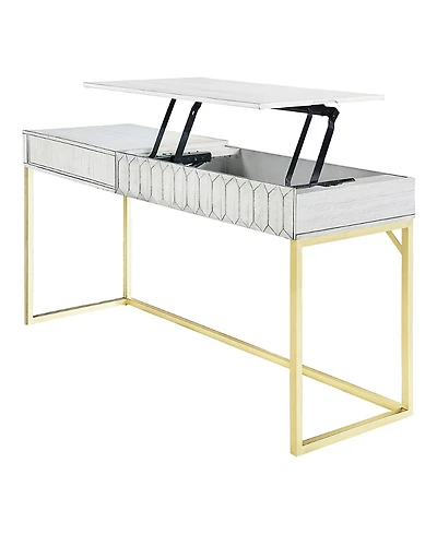 Furniture of America Prelli Steel Base Adjustable Writing Desk with Lift Top and Hidden Drawer